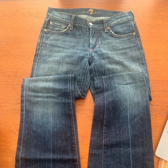 Vintage 7 For All Mankind Flare Dark Jean - Size 25 - Picture 3 of 4